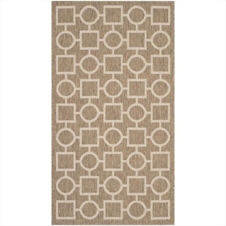 Safavieh 2 Ft. X 3 Ft. -7 In. Accent Indoor-Outdoor Courtyard- Brown And Bone- Machine Made Rug CY6925-242-2